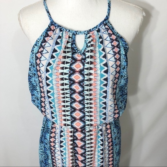 Japna Neon Maxi Dress Small Blue Halter Women’s - Picture 2 of 7